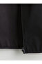 Men's Black Standard Fit Hooded Coat - 7