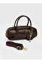 Brown Leather Look Women's Shoulder Bag - 2