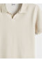Polo Neck Textured Boy's T-Shirt - 3
