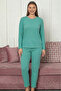طقم بيجاما تريكو مخطط سميك بأكمام طويلة - 6