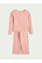Lcw Dream Red Crew Neck Striped Women's Pajama Set - 5