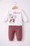 Bottom and Top Set Baby Boy Set with Snap Fasteners 2-Piece Set with Suspender Teddy Bear 6-9-12 Months - 3