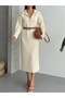 Women's Zippered Ribbed Detailed Knitwear Dress - 4