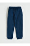 Navy Blue Elastic Waist Boys Thick Jogger Sweatpants