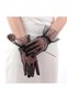 Short length black polka dot tulle gloves with lace trim - black - 2