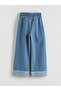 Indigo W Wide Leg Girl's Jean Pants - 5