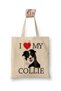 I Love Border Collie Dog Dogwhite Tote Bag Long Handle Shopping Bag Beach Bag