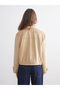 Two Mt Shop Quality Lcw Modest Beige Suede Look Plain Standard & Regular Women's Jacket - 5