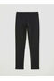 Black Women's Leggings Pants with Elastic Waist - 6