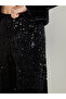 Black High Waist Sequin Women's Trousers - 3