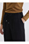 Black Textured Women's Trousers with Elastic Waist - 3