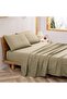 King Bed Sheets Set, 500 TC, 4 Piece, Microfiber, 41 cm Pockets, Wrinkle Free (khaki) - 2