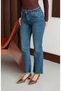 Lycra Mini Flare Jean Trousers with Tassels at the Legs - 6