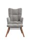 Rocking Chair with a Stool Light Grey Velvet - 2
