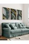 Minimalist Gold Detailed Abstract Art 3 Piece Wooden Framed Painting Act - 2