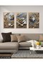 Gold Leaf Silver Flower 3 Piece Wooden Framed Painting Act