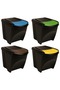 Stackable Dustbins 4 pcs Anthracite 100 L