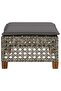 Garden Stool with Cushion Grey 63.5x56x32 cm Poly Rattan - 4