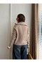 Beige Turtleneck Double Zipper Knit Cardigan - 251108 - 5