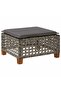 Garden Stool with Cushion Grey 63.5x56x32 cm Poly Rattan - 5