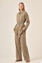 Women's Comfortable Fit Linen Double Suit Mink 31159 - 3