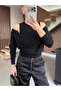Black Bodysuit Cardigan Two-Piece Set - 251021