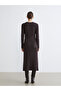 Crew Neck Belted Knit Dress - 4