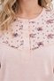 Women's Powder Long Sleeve Shawl Collar Floral Detailed Plus Size Maternity Dressing Gown Nightgown Set - 6
