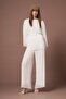 Women's Magnolia Pleated Suit Ecru 31304 - 4