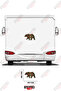 Caravan Sticker Coating with Tree Leaves Pattern and Bear Image