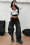 Twist Women's Fit Long Sleeve Buttoned 2-Piece White Crop Blouse - 5