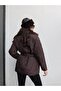 Baklava Pattern Collar Fur Padded Coat - 5
