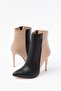 Zri̇n-216 Premium Black Nud High Thin Heeled Zippered Women's Boots - 6
