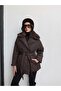 Baklava Pattern Collar Fur Padded Coat