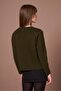 Women's Button Detail V-Neck Cardigan Khaki 25264 - 5