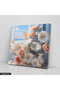 Roses and White Flowers in a Vase One Piece Square Canvas - Canvas Painting - 2