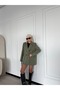 Khaki Single Button Oversized Blazer Jacket