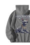 Unisex Anthracite Oversized Hoodie - Dopamax Sphinx Cat Printed 3 Thread Ş Fleece-Lined Streetwear Sweatshirt - 3