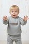 Rocha Baby Boy Gray 2-Piece Tracksuit Set with the Inscription, Just because of You - Transitional Cotton Set - 7