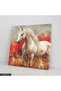 Horse in Red Flowers One Piece Square Canvas - Canvas Painting - 2