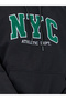 Men Black Embroidered NYC Fleece Hoodie - 4