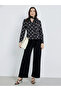 Women Black Polka Dot Tie-Waist Shirt - 2