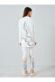 Women's GEO Printed Round Neck Long Sleeve Split Hem Top and Pants Set - 5