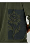 Men Olive Floral Print Fleece Hoodie - 5