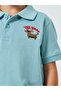 Boys Blue Cotton Embroidered Polo T-Shirt - 4