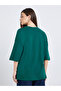 Women Dark Green Slogan Print Oversized T-Shirt - 4
