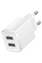 Încărcător rapid compact, 2x USB, 10.5W (alb)