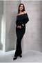 Women's Madonna Collar Stone Detail Long Sleeve Maxi Dress - 5