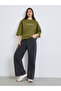 Women Olive Slogan Print Oversized T-Shirt - 2