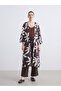 Shawl Collar Patterned Oversize Women's Kimono - 2